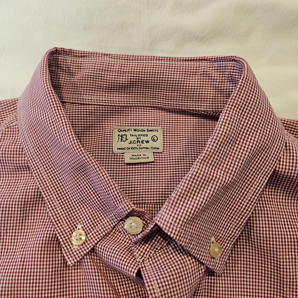 J. Crew Men's Red Checkered Button Down Shirt